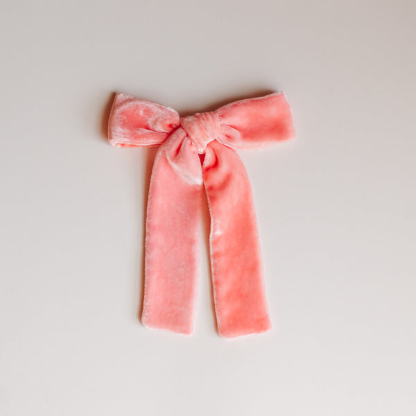 Salmon | Hand-Dyed Velvet Bows