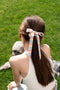 Rainbow Seersucker Bow Scrunchie