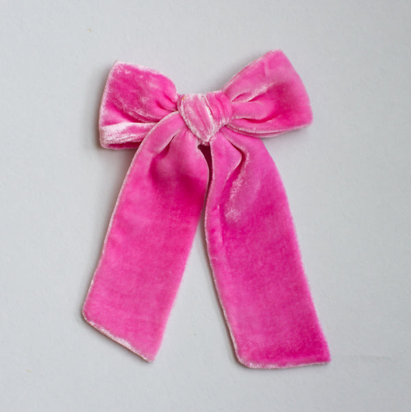 Rose Pink | Velvet Bows & Headbands