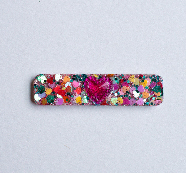 Heart Glitter with Jewel Heart | clips