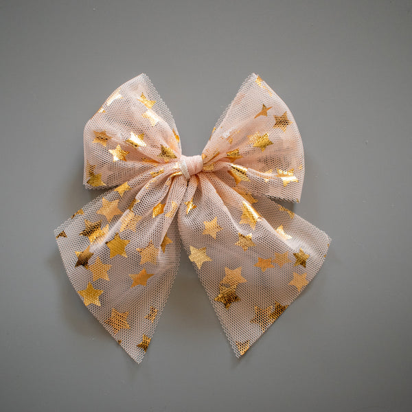 Gold Confetti Stars | Beige Tulle