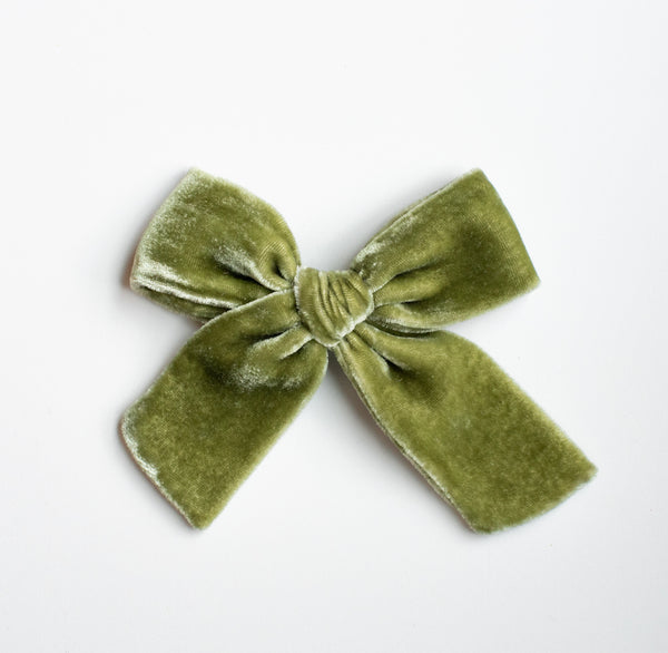 Olive Green | Velvet Bows
