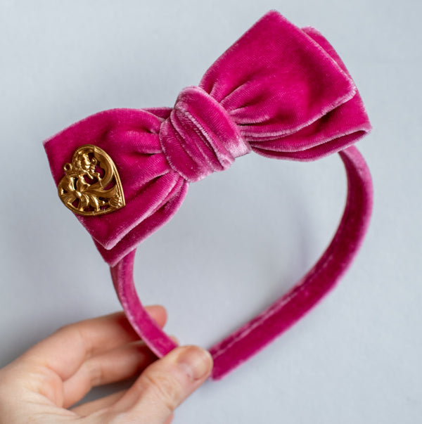Lipstick Pink with Vintage Charm | Velvet Headbands