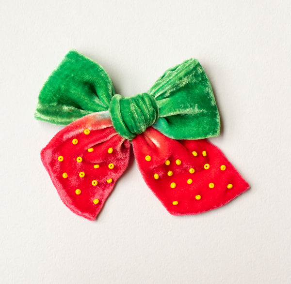 Strawberry | Velvet Bows & Headbands