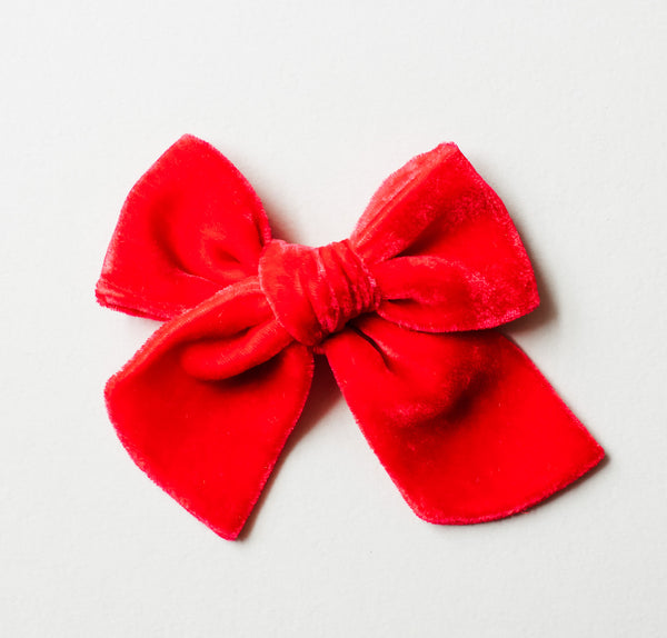 Bright Red | Velvet Bows & Headbands