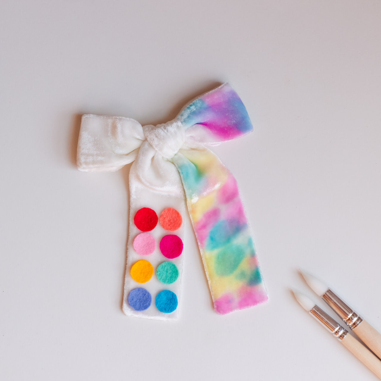 Watercolor Palette | Hand-Dyed Velvet Bows