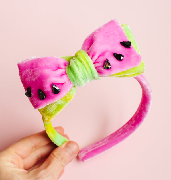 Watermelon with Crystals | Velvet Headbands