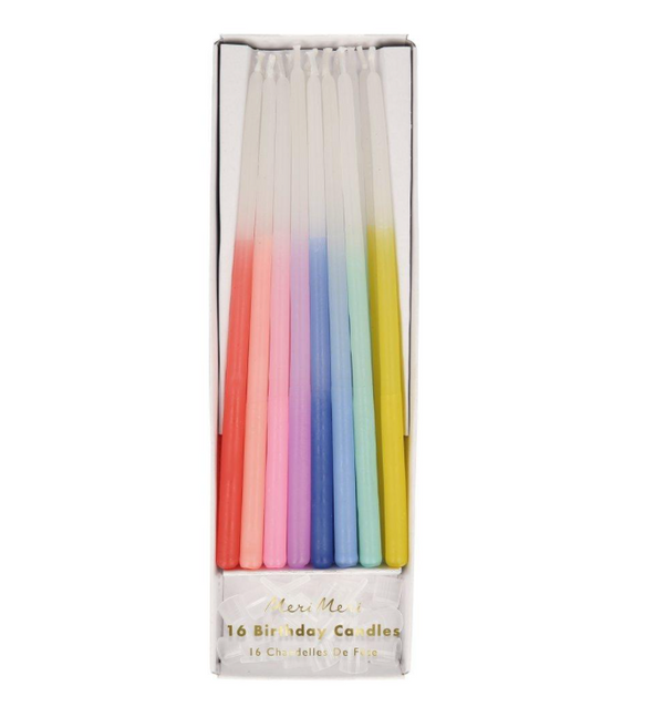 Rainbow Dipped Tapered Candles