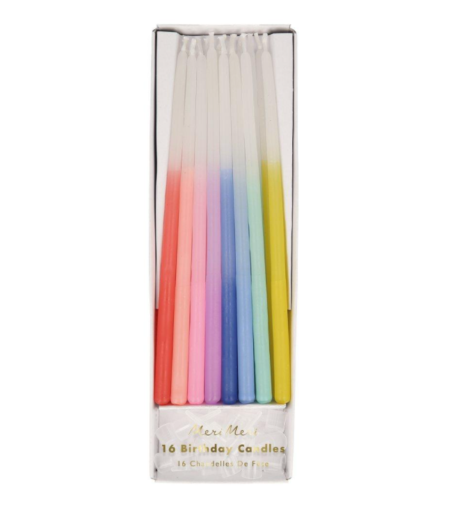 Rainbow Dipped Tapered Candles