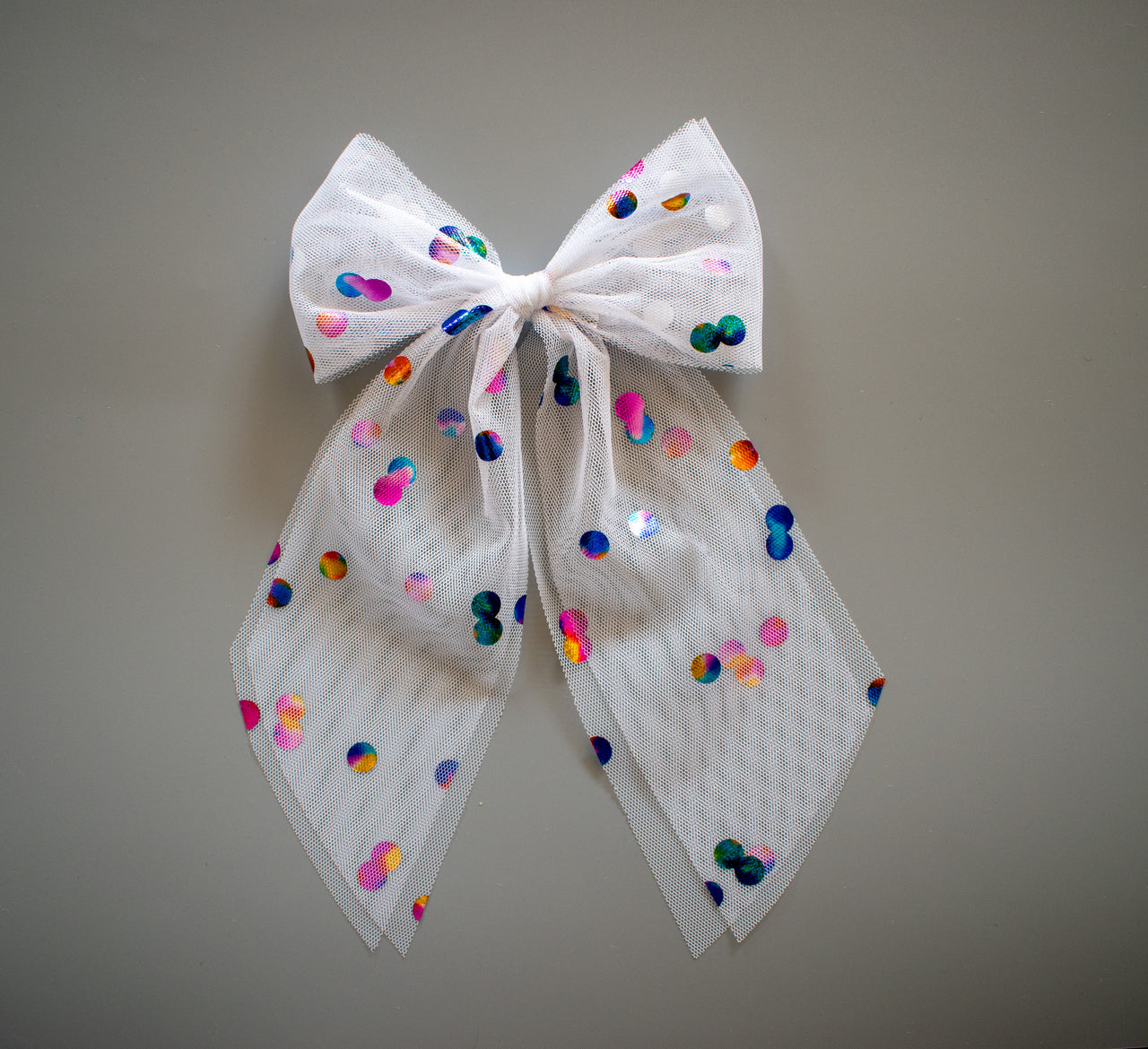 Rainbow Confetti | White Tulle