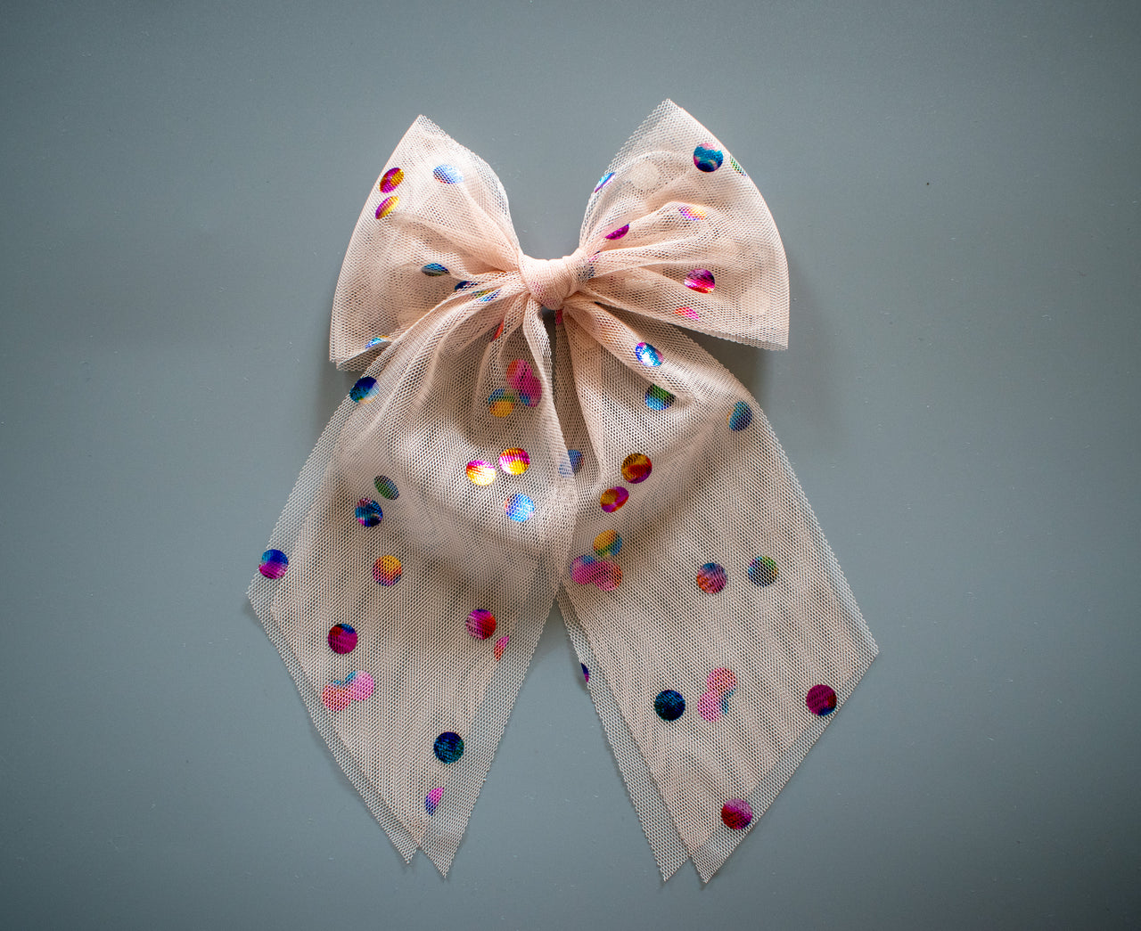 Rainbow Confetti | Beige Tulle