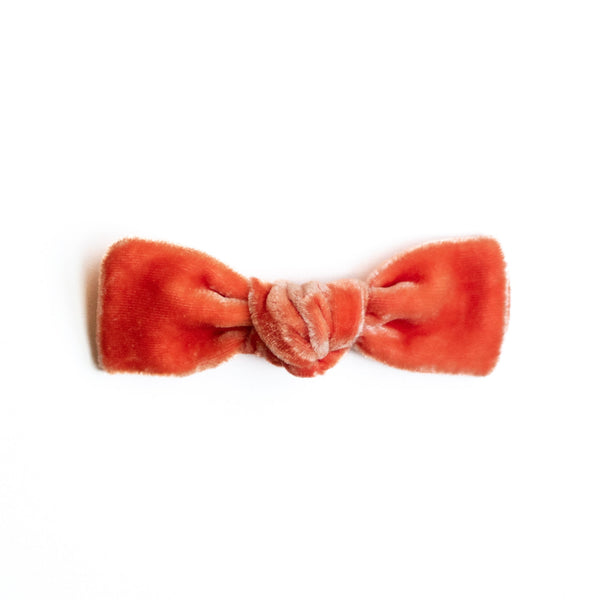 Persimmon | Velvet Baby Bows