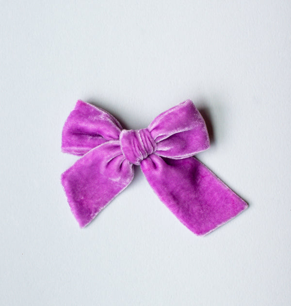 Light Lilac | Hand-dyed Velvet Bows & Headbands