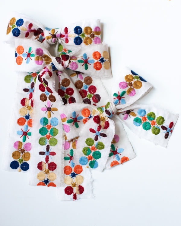 Embroidered Ribbon Bows