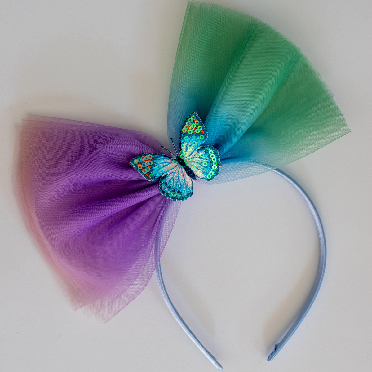 Babyhug Butterfly & Sequin Applique Hair Band - Blue