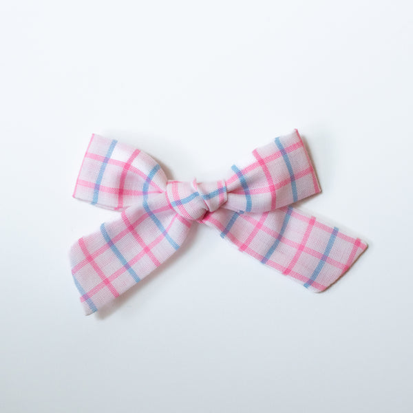 Windowpane Check Pink | Vintage Bows