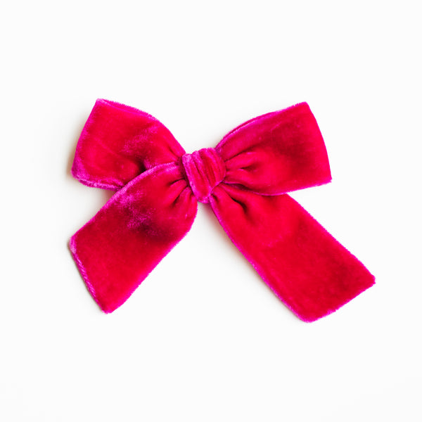 Fuchsia Red | Velvet Bows