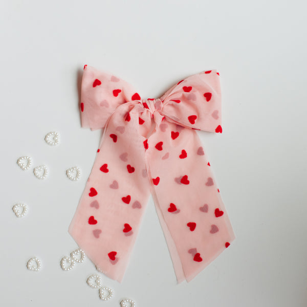 Flocked Hearts | Tulle Bows