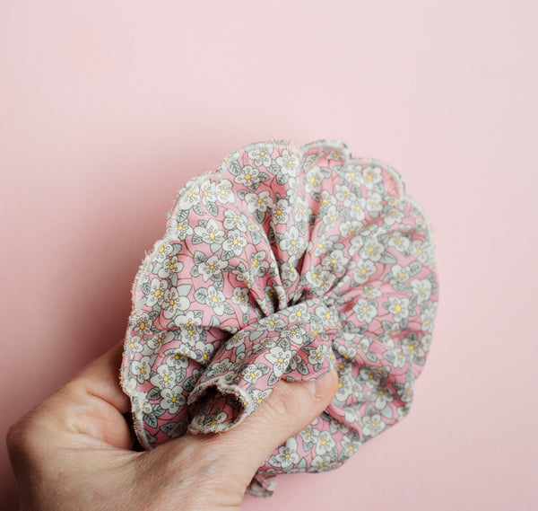 scalloped scrunchie in Liberty fabric