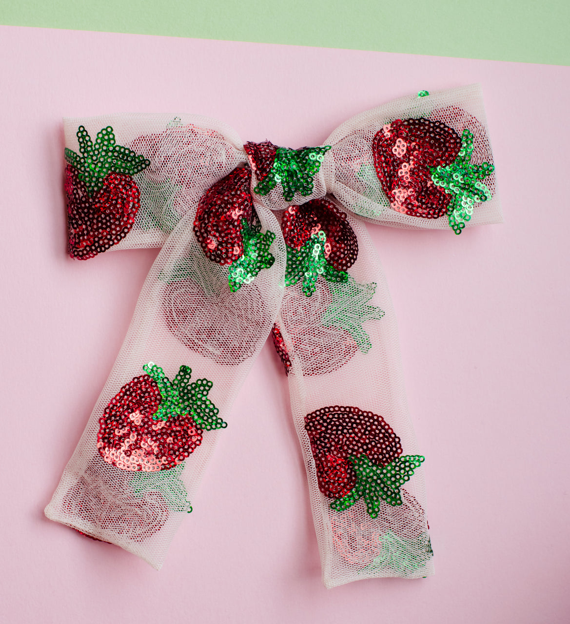 Sparkly Strawberry | Tulle Bows