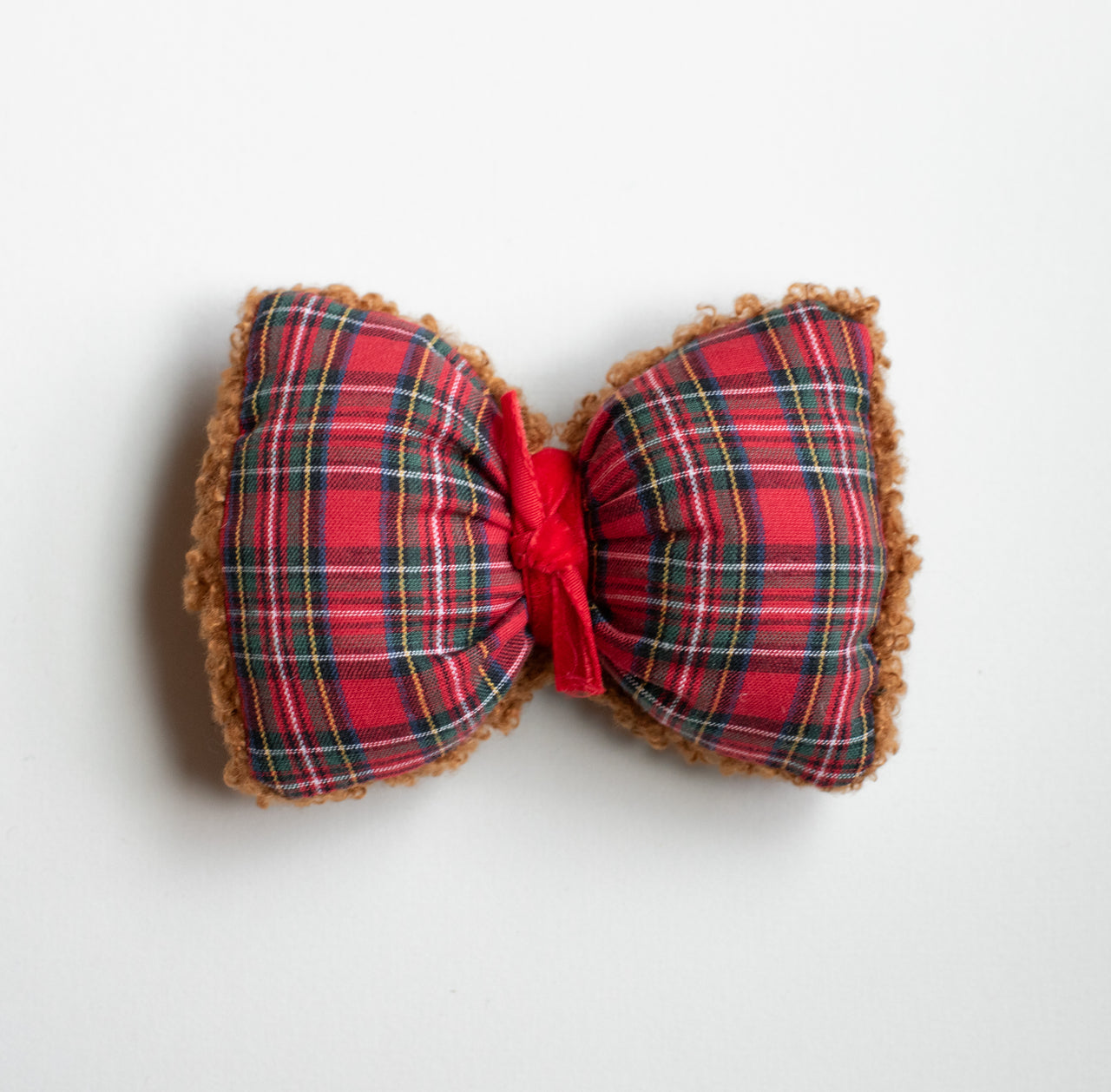 Red Plaid | teddy bear bows