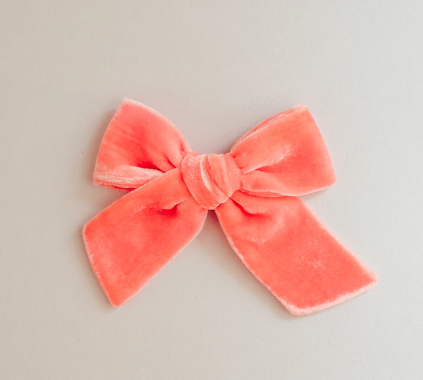 Peach | Velvet Bows & Headbands