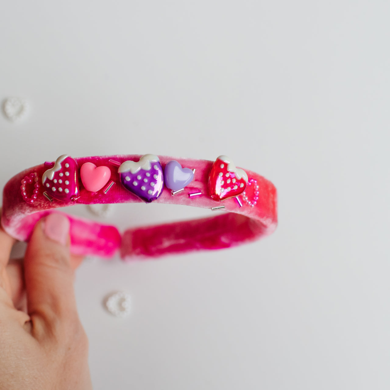 Strawberries, Hearts Sprinkles | Velvet Headbands