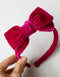 Radiant Raspberry| Hand-dyed Velvet Bows & Headbands