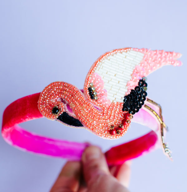 Flamingo  | Beaded Bird Headbands