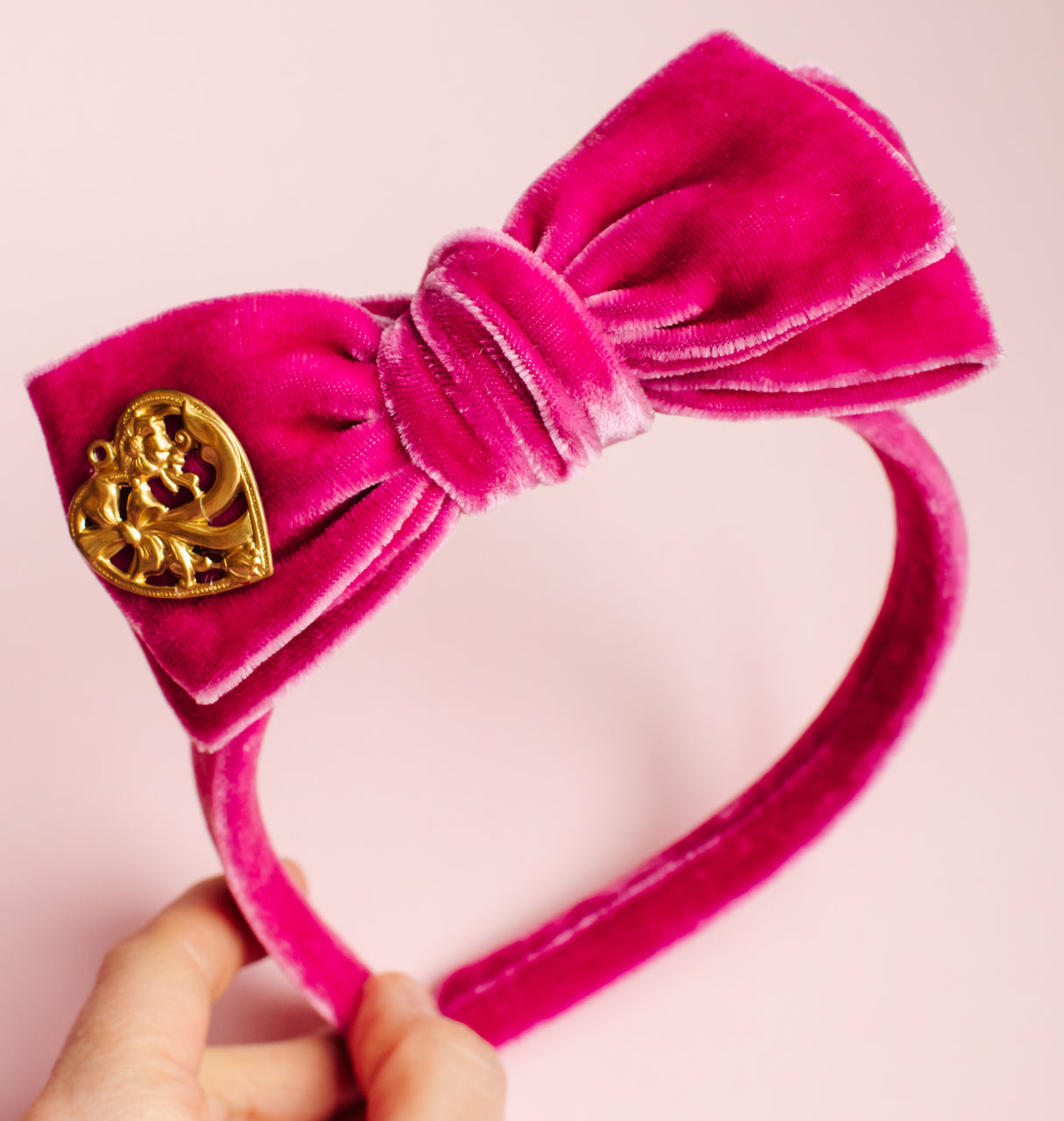 pink headband with vintage charm