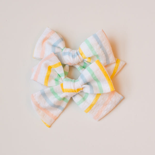 Pastel Spring Stripes | vintage fabric bows