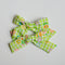 Green Gingham | vintage flocked bows