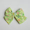 Green Gingham | vintage flocked bows