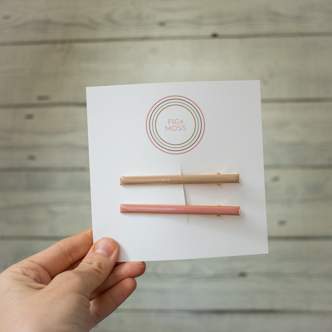 Taupe and Taffy | enamel clips